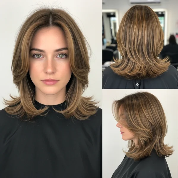 Shoulder Length Haircut With Face Framing Layers