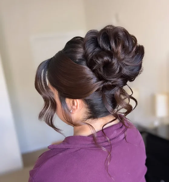 Sleek Mahogany Chignon with Polished Infinity Swirl