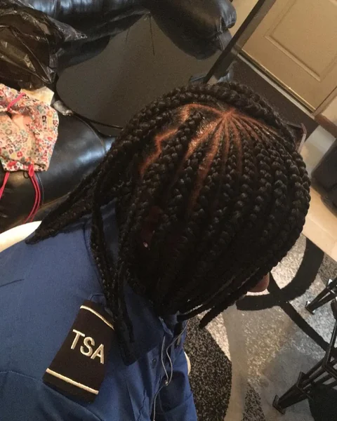 Sleek Micro-Braided Bob with Precision Parting