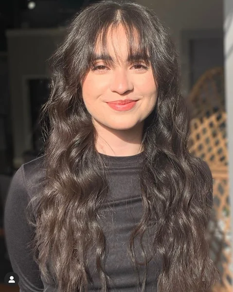 long layered haircuts with bangs
