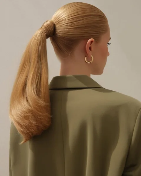 Sleek Side-Part Ponytail with Sculpted Baby Hairs