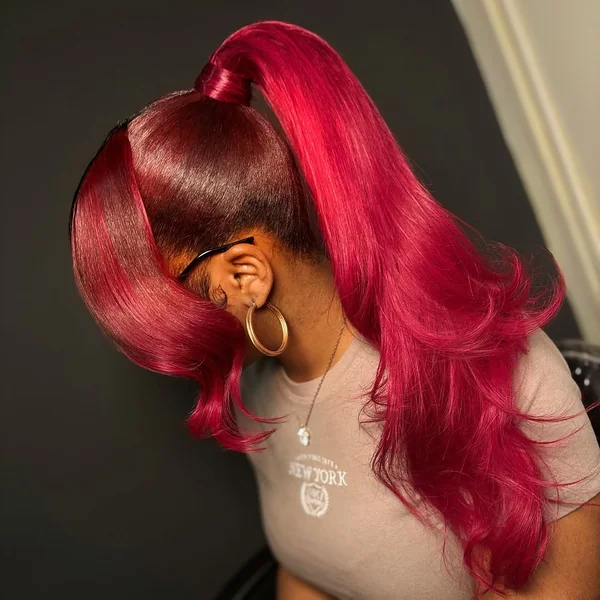 Voluminous Honey-Blonde Ponytail with Soft Waves