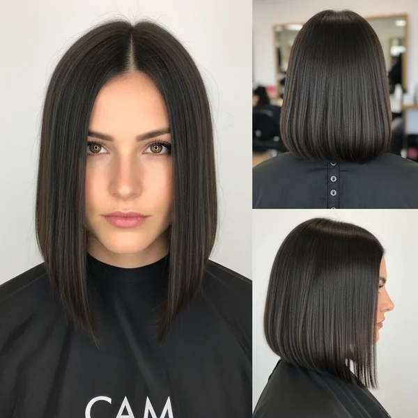french bob haircut straight hair