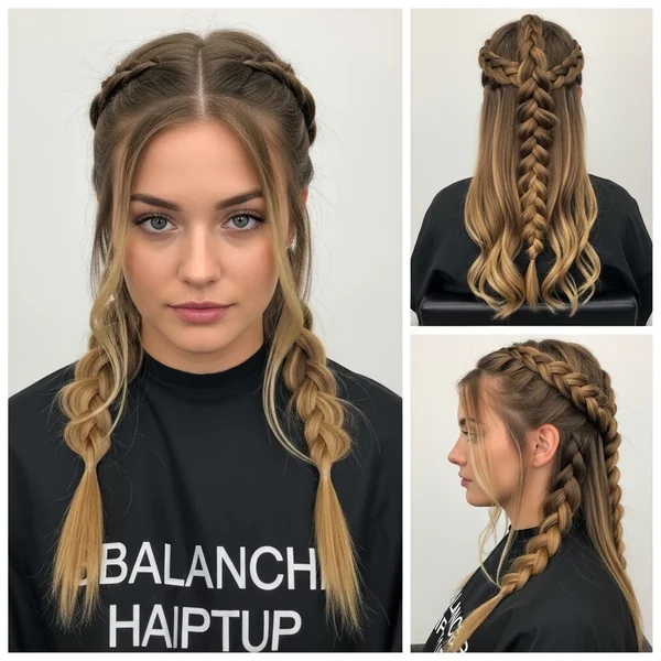 hairstyles for long hair braids half up