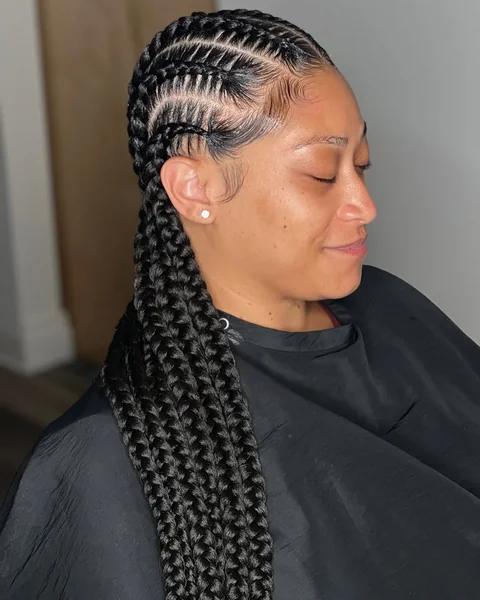 Honey-Blonde Goddess Braids with Curls