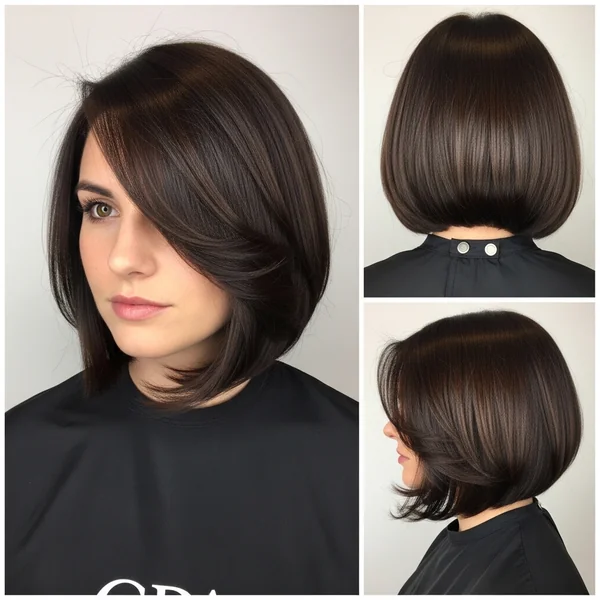 italian bob haircut brunette