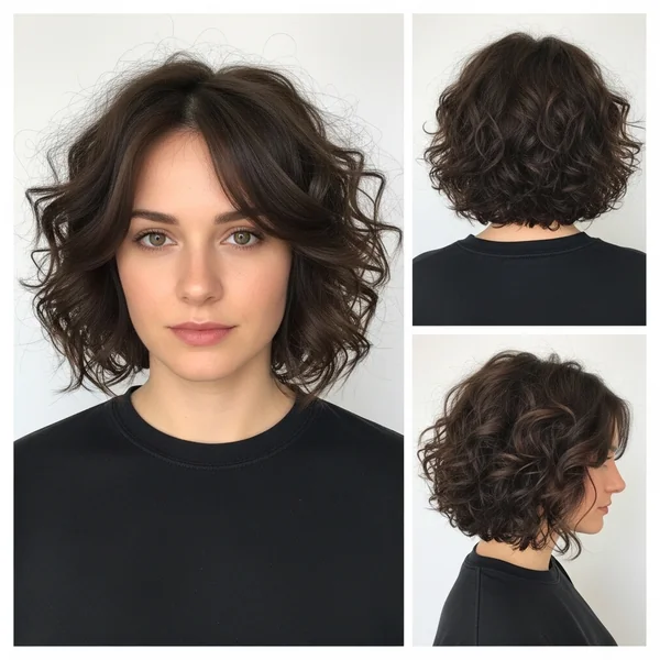 italian bob haircut curly