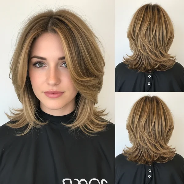 long stacked bob haircut shoulder length medium layered