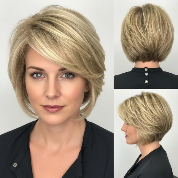 Short Blonde Stacked Bob Hairstyles
