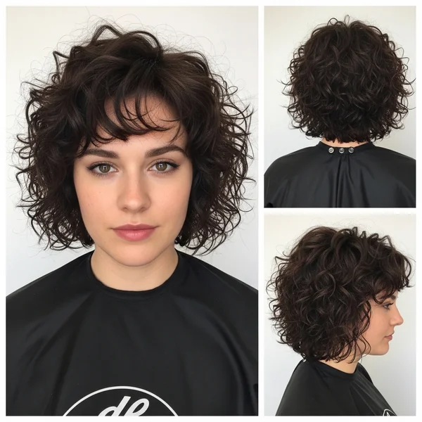 short haircuts for thick curly hair layered bobs