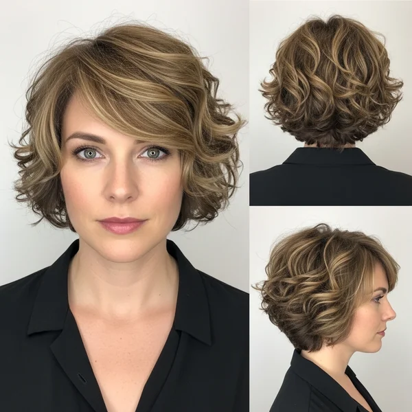 short layered haircuts curly waves