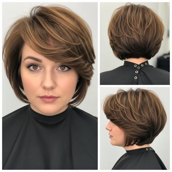 Short Stacked Bob Haircut For Thick Hair