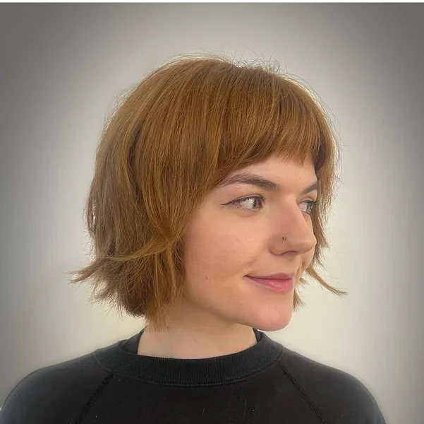 Sleek Blonde Blunt Cut Straight Bob