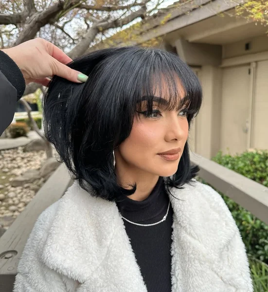 Sleek Icy Blonde Cut Straight Bob