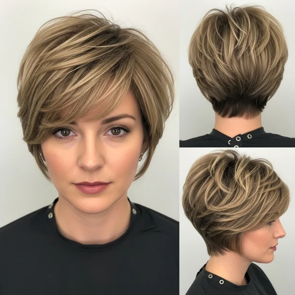 Stacked Bob With Long Pixie Layers