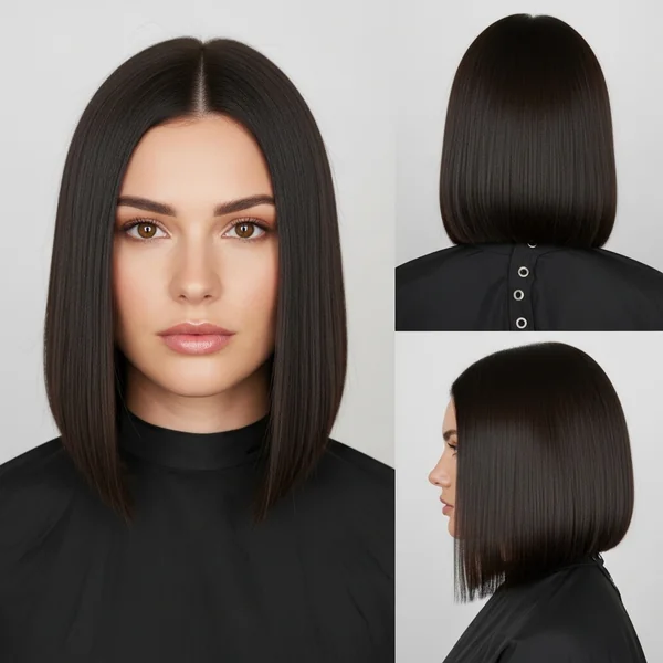straight bob haircut thick hair