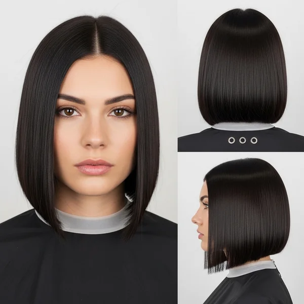 straight edge bob haircut