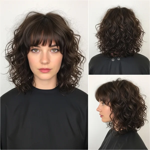 summer curly hairstyles with bangs