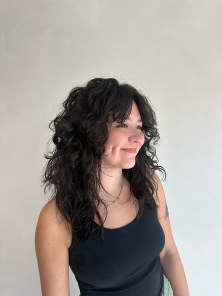 Textured Mid-Length Shag with Wispy Fringe