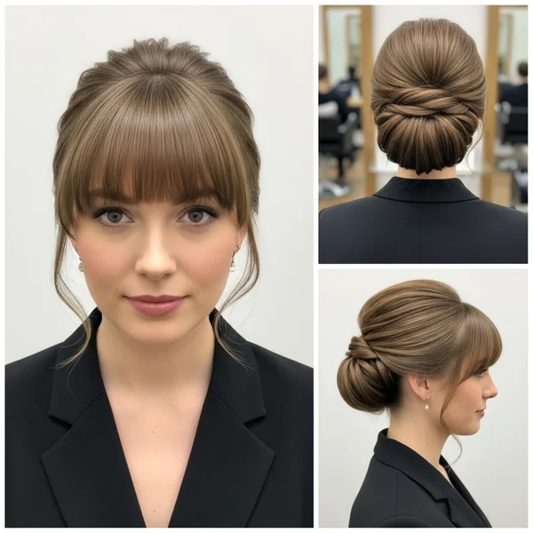updo hairstyles with bangs for wedding