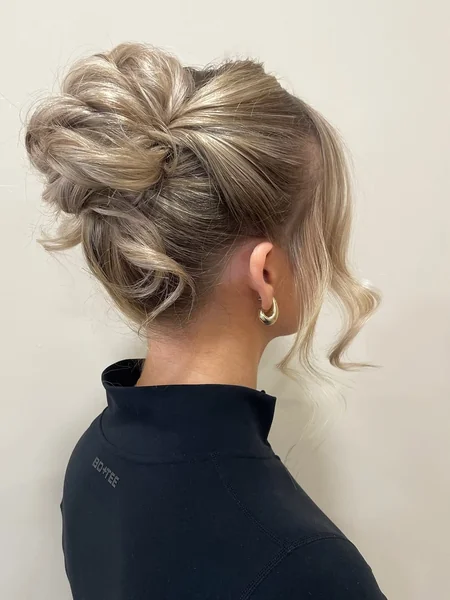 Whimsical Boho Low Bun with Airy Face