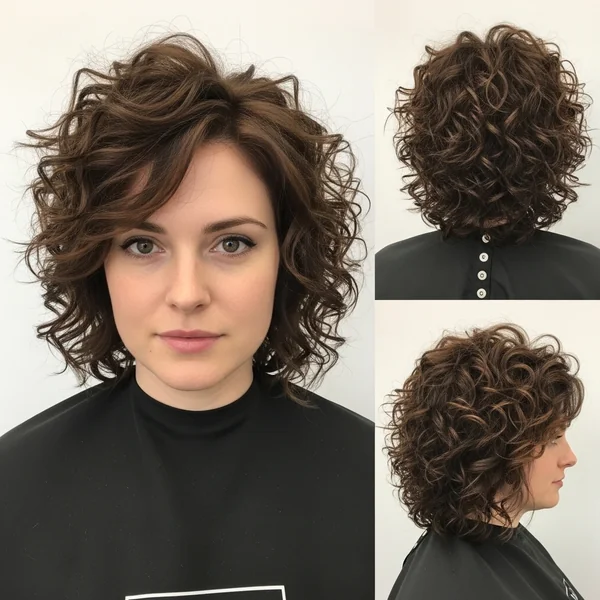 wolf cut curly hair