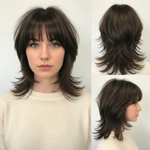 wolf cut with bangs
